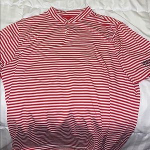 Red White Stripes FG Tech Golf Polo